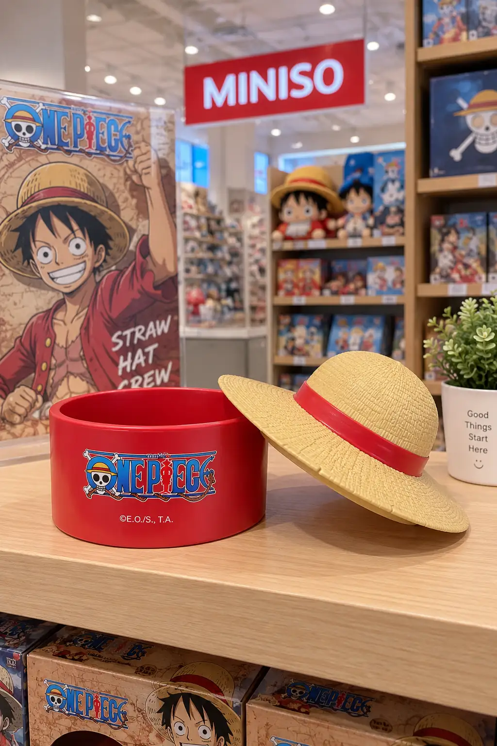 One Piece Lisanslı Hasır Şapka Temalı Saklama Kutusu – Dekoratif ve Pratik