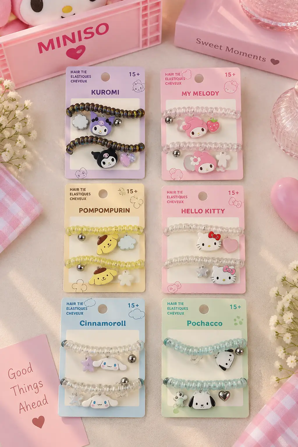Hello Kitty Lisanslı Spiral Saç Tokası – İz Bırakmayan & Kolye Detaylı