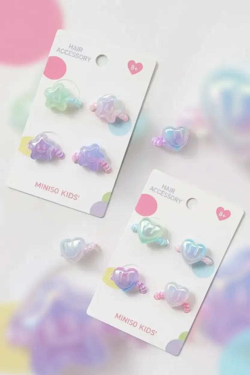 Miniso Lisanslı Spiral Saç Lastiği 4lü Set – Esnek Günlük Saç Tokası