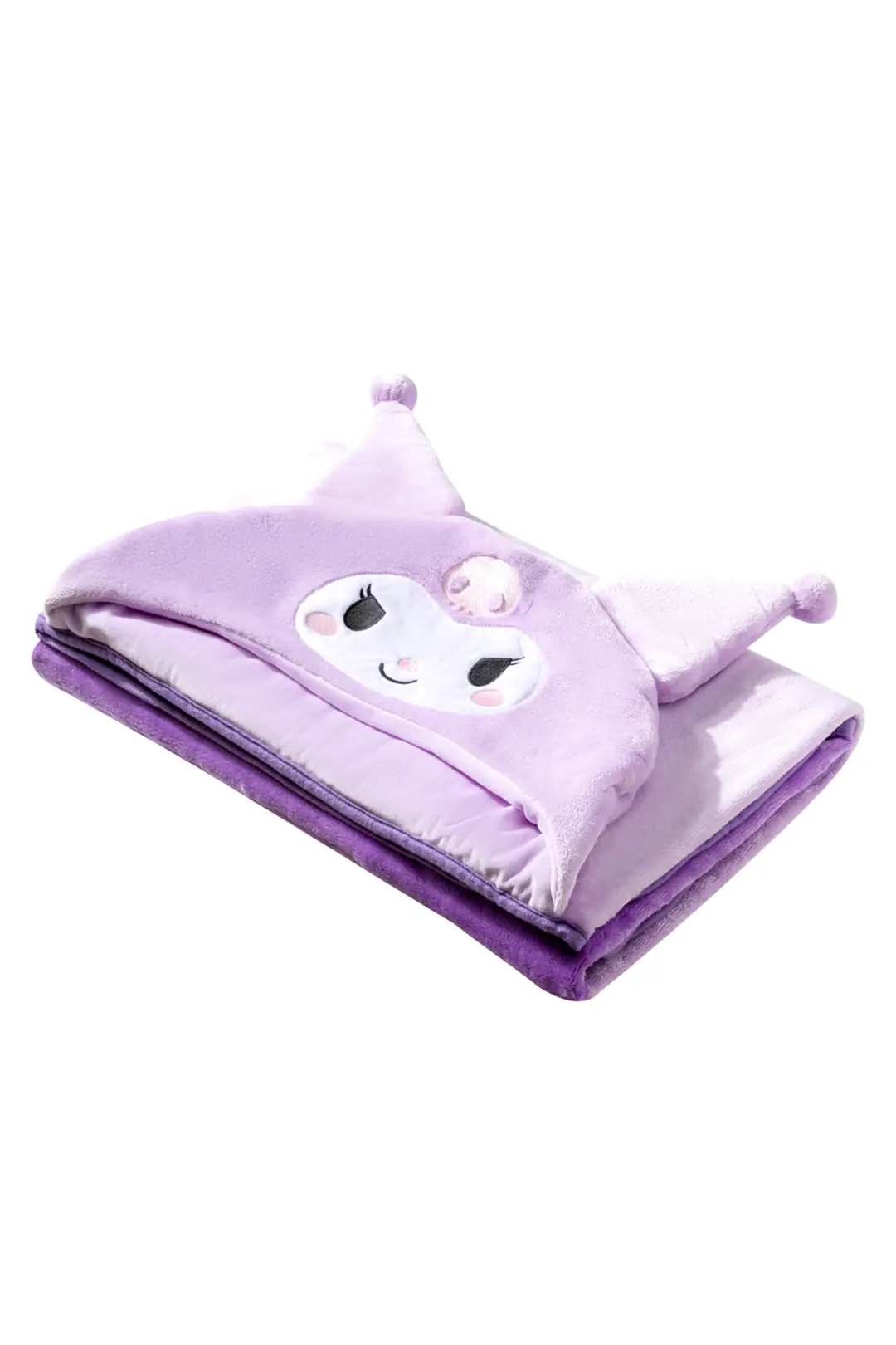 Sanrio Lisanslı Kuromi Kapüşonlu Battaniye – Yumuşak Dokulu Giyilebilir Battaniye 140x90 Cm