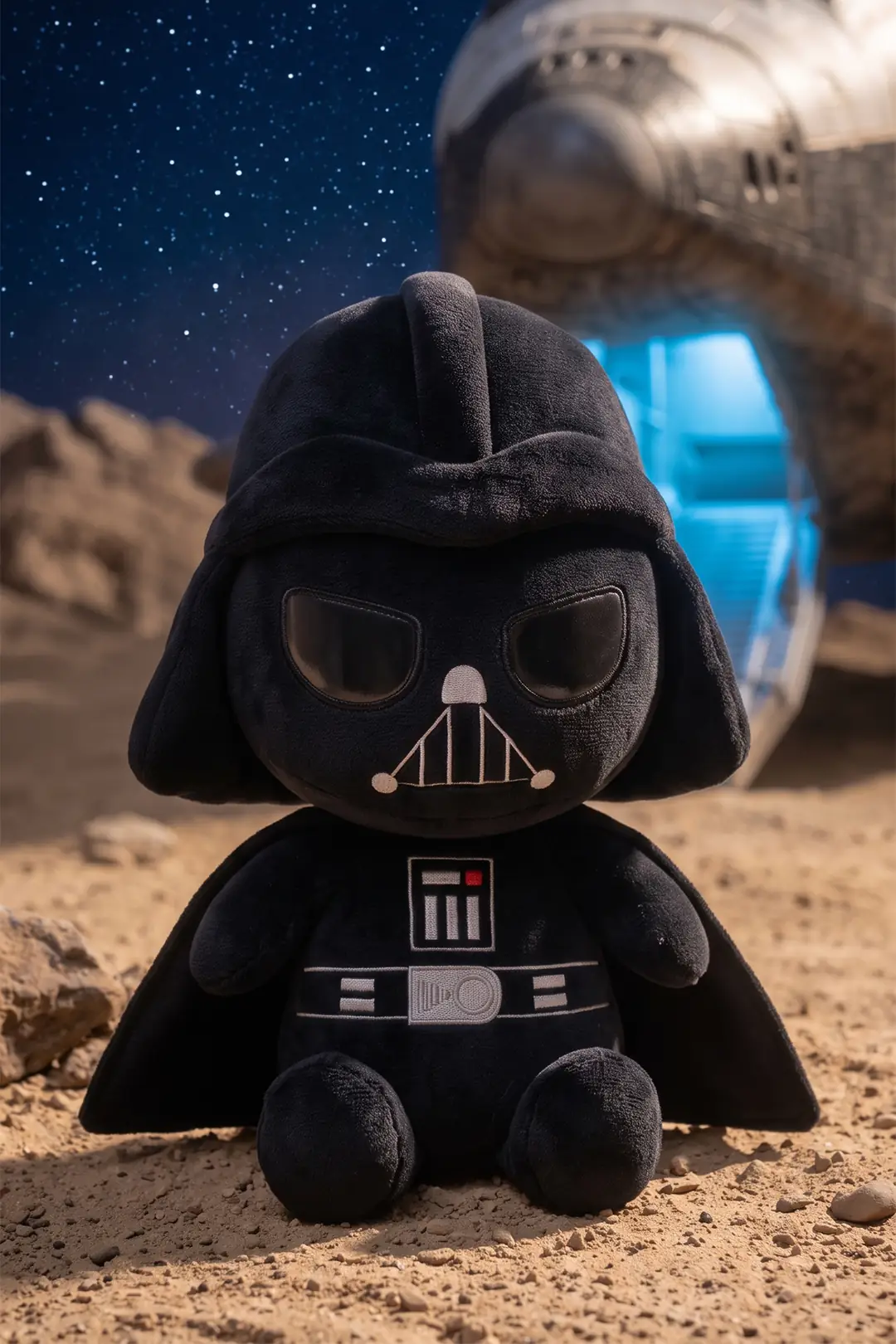 Star Wars Lisanslı 25 cm Darth Vader Peluş Oyuncak – Kasklı ve Pelerinli Model