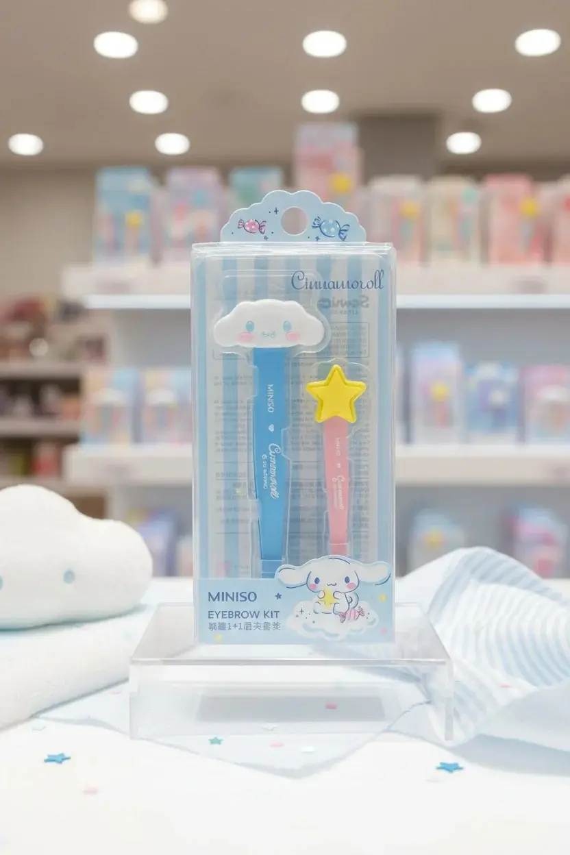 Sanrio Lisanslı Kuromi Cinnamoroll 2'li Cımbız Seti – Paslanmaz Çelik Hassas Kaş Şekillendirici