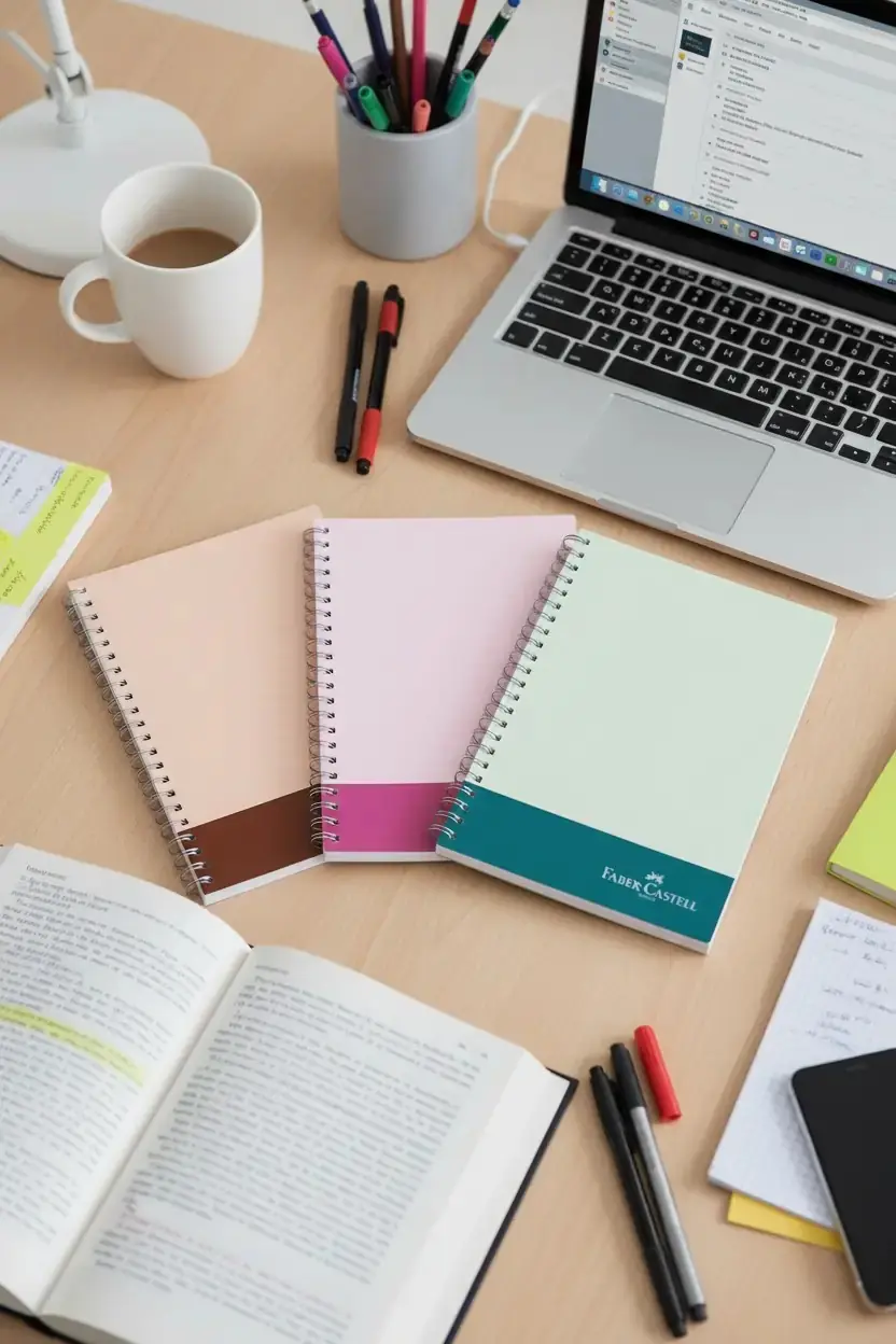 Faber-Castell PP Bicolor Kareli Defter 100 Yaprak – Spiral Ciltli