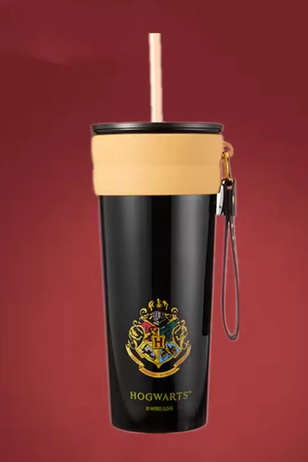 Harry Potter Lisanslı Hogwarts Pipetli Çelik Matara – 304 Paslanmaz Sızdırmaz Su Matarası 800 ML 20 Cm
