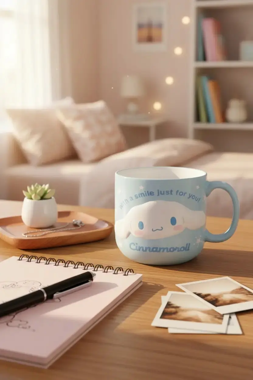 Sanrio Lisanslı Cinnamoroll Kabartmalı Seramik Kupa