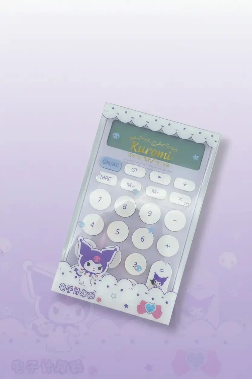 Sanrio Lisanslı Kuromi Hesap Makinesi Kompakt Masaüstü Kırtasiye Aksesuarı