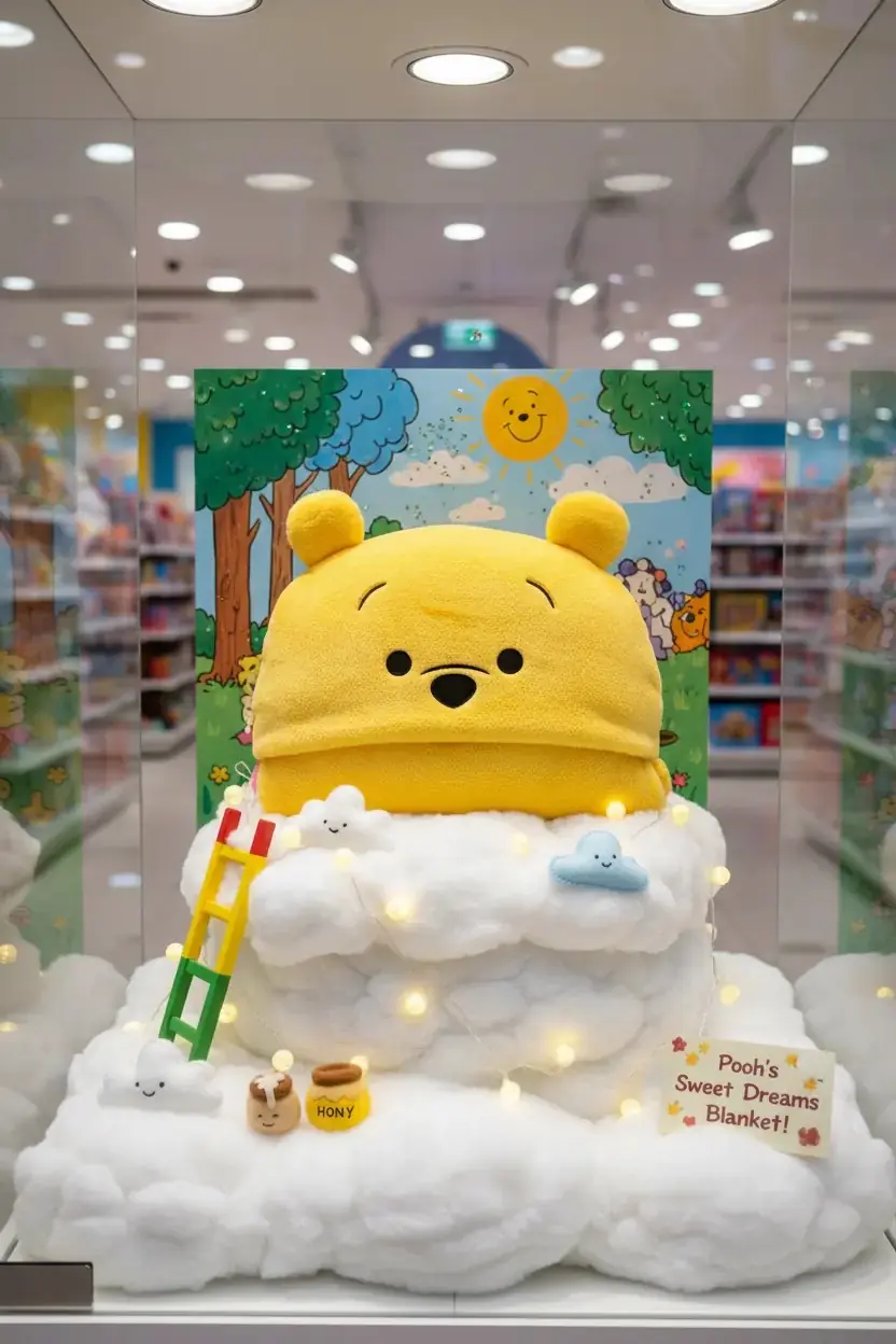 Disney Lisanslı Tsum Tsum Serisi Kapüşonlu Battaniye (Winnie The Pooh)