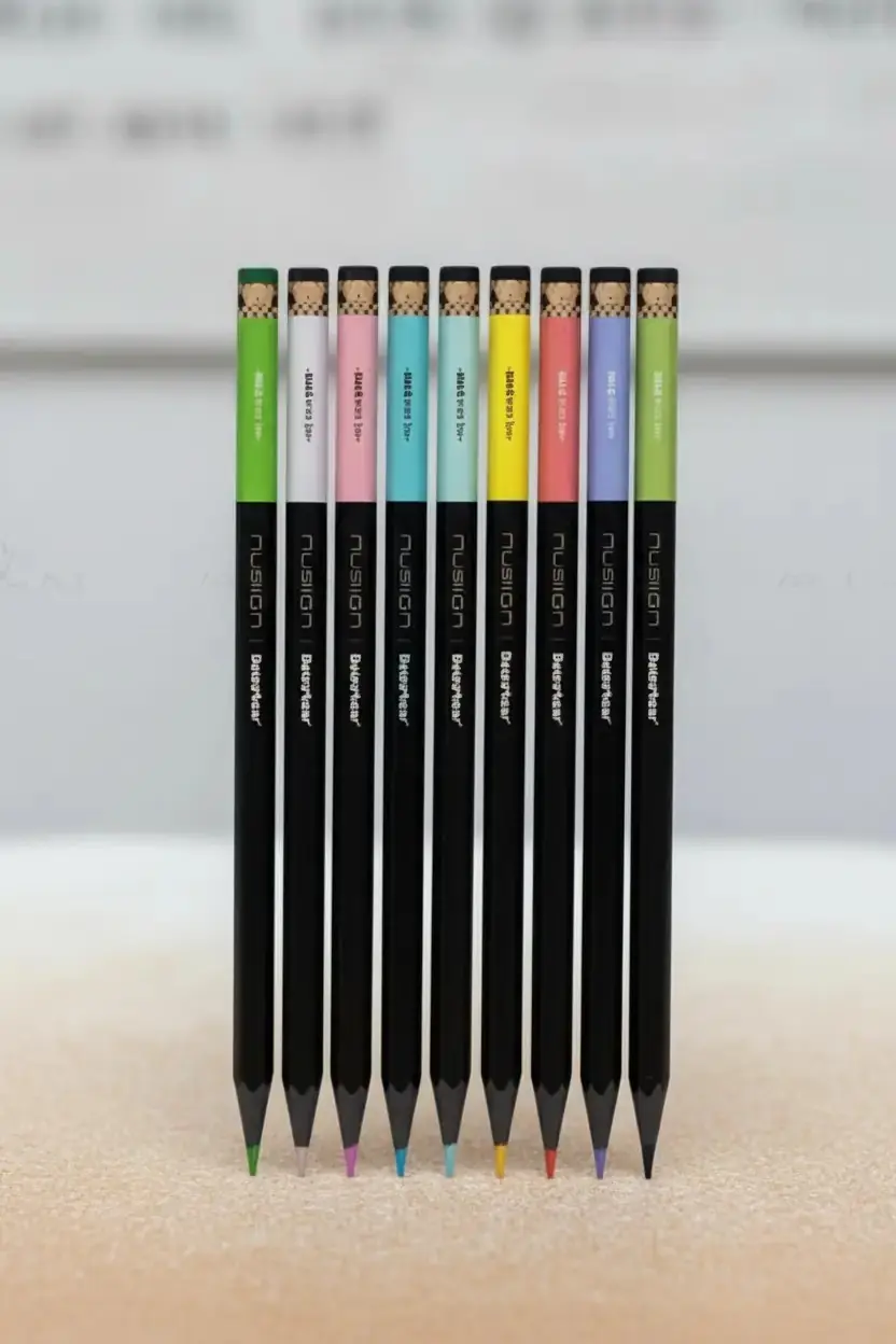 Miniso Lisanslı Butterbear Serisi 12 Renkli Boya Kalemi Seti Ahşap Gövdeli 19.8 Cm