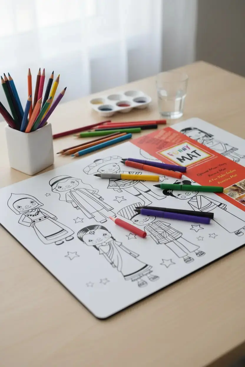 Akademi Çocuk Funny Mat Dünya Çocukları – 48x33,5 cm Silinebilir Aktivite Matı