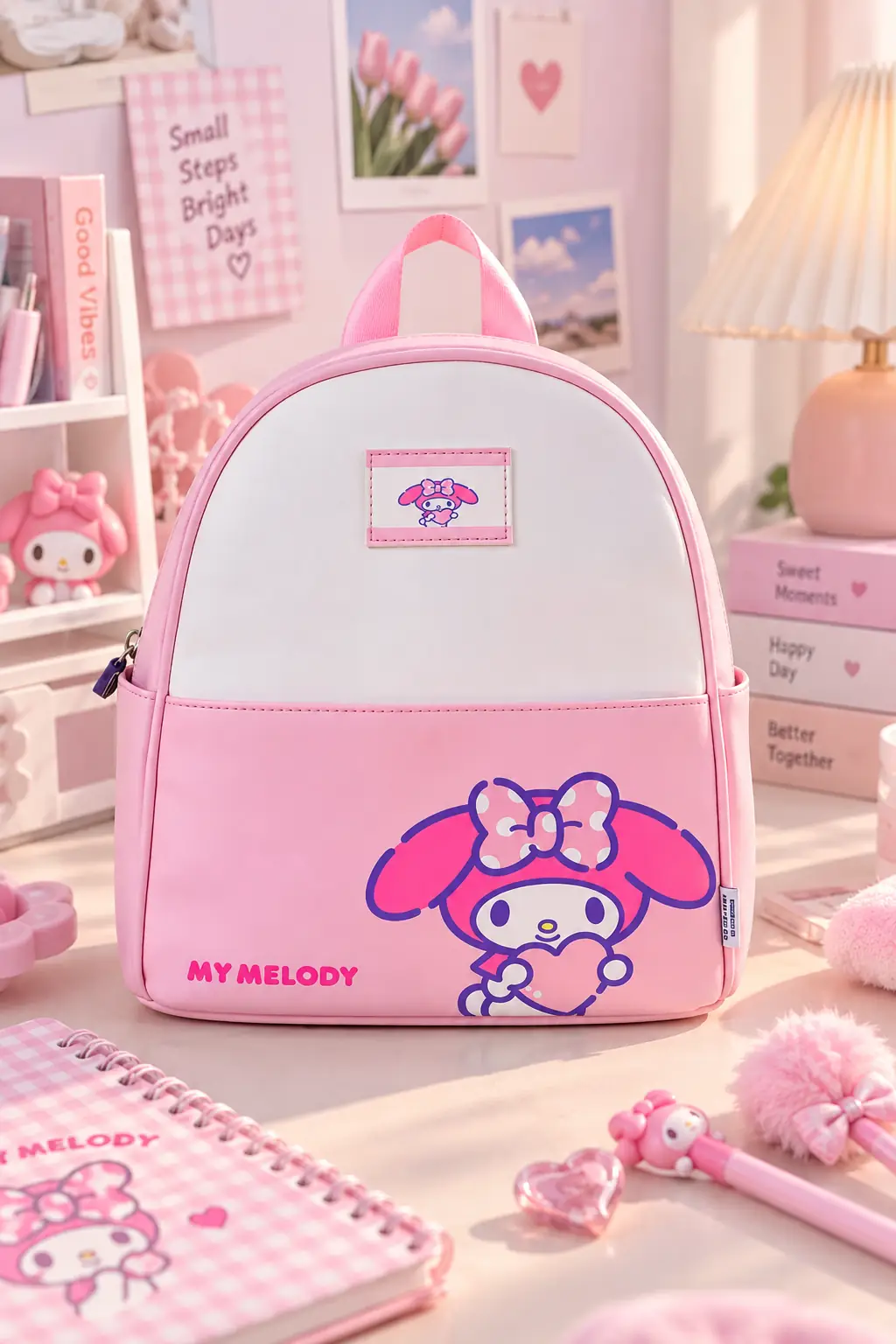 Sanrio Lisanslı My Melody Küçük Sırt Çantası Açık Pembe – 29 Cm