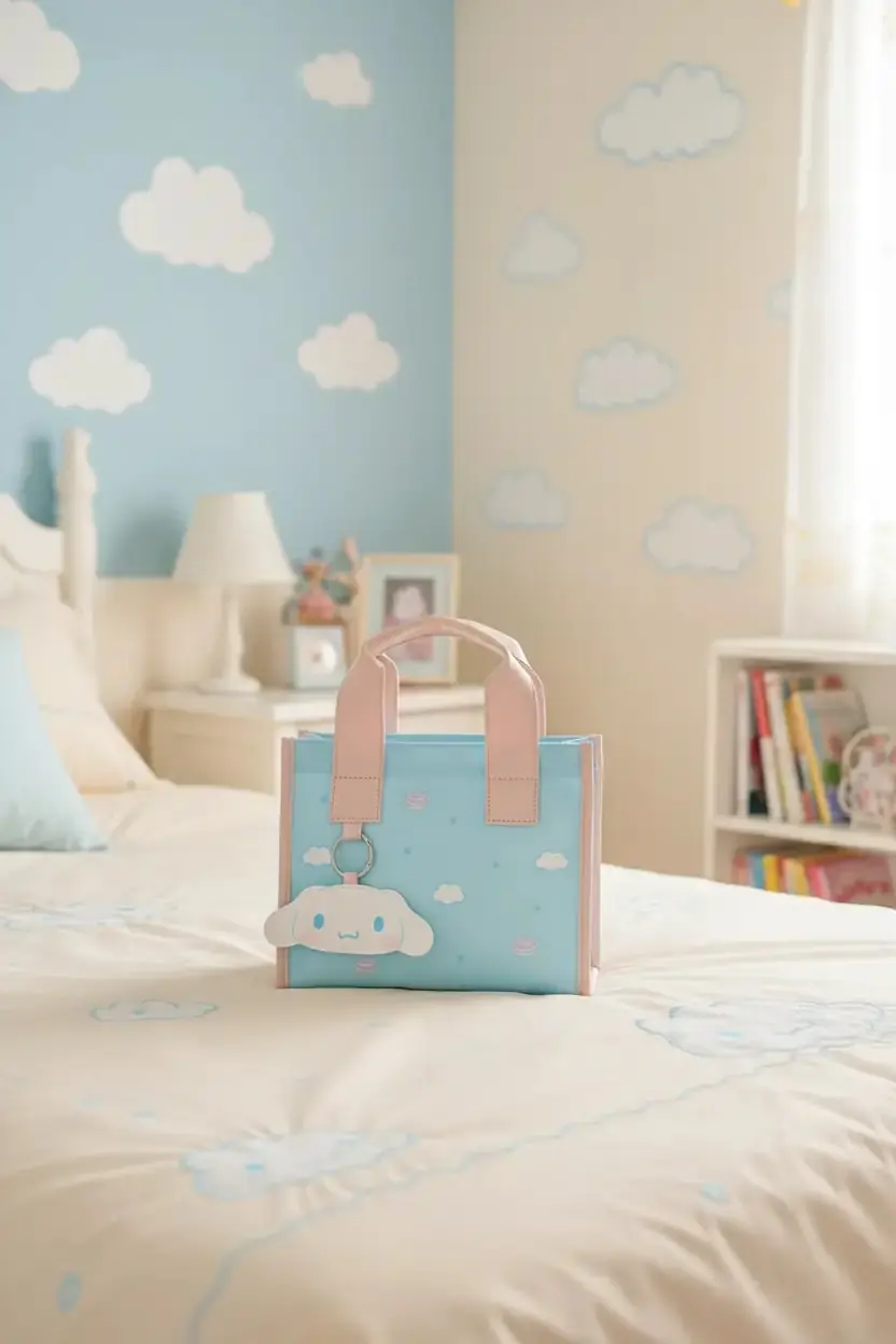 Sanrio Lisanslı Cinnamoroll Kare Yiyecek Çantası – Suya Dayanıklı Pratik Beslenme Çantası 23 Cm