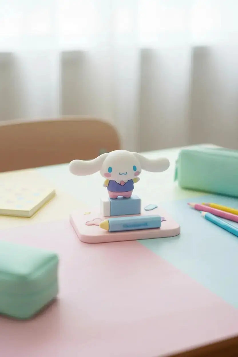 Sanrio Lisanslı Cinnamoroll Masa Üstü Telefon Tutucu – Okul Serisi Sevimli Stand