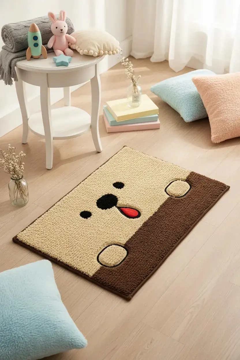 Miniso Lisanslı TUTOGOU Serisi Paspas – Kahverengi 60x40 cm Ev Banyo Giriş Paspası