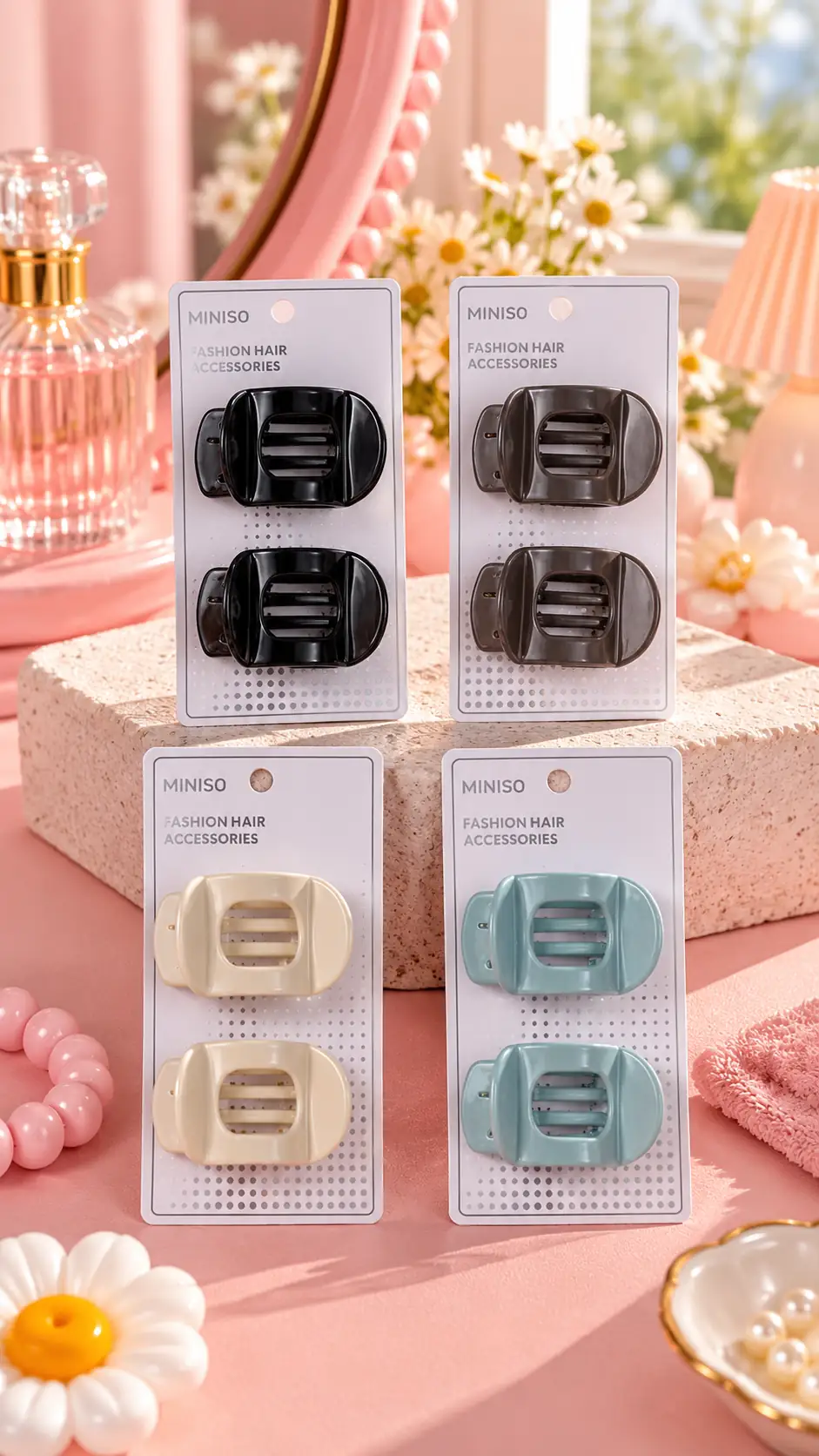 Miniso Lisanslı Basic Serisi Küçük At Kuyruğu Tokaları 2li Paket – Günlük Pratik Saç Aksesuarı
