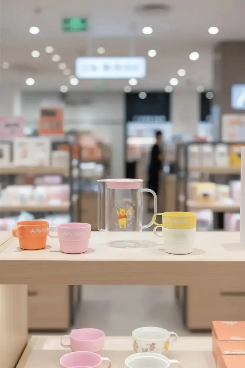 Winnie the Pooh Lisanslı 4 Bardaklı Plastik Sürahi Seti - 1000 ml