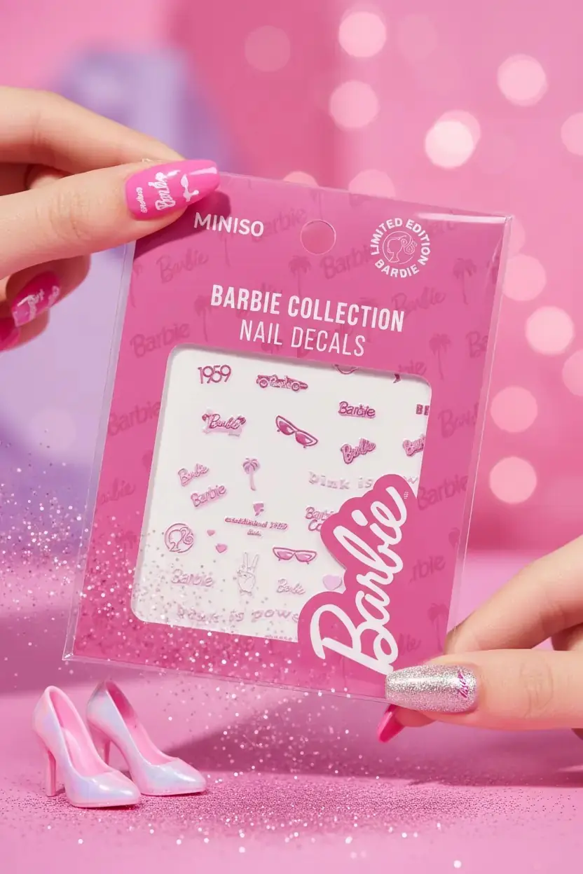 Barbie Lisanslı Tırnak Çıkartmaları – Pratik Eğlenceli Nail Art Sticker