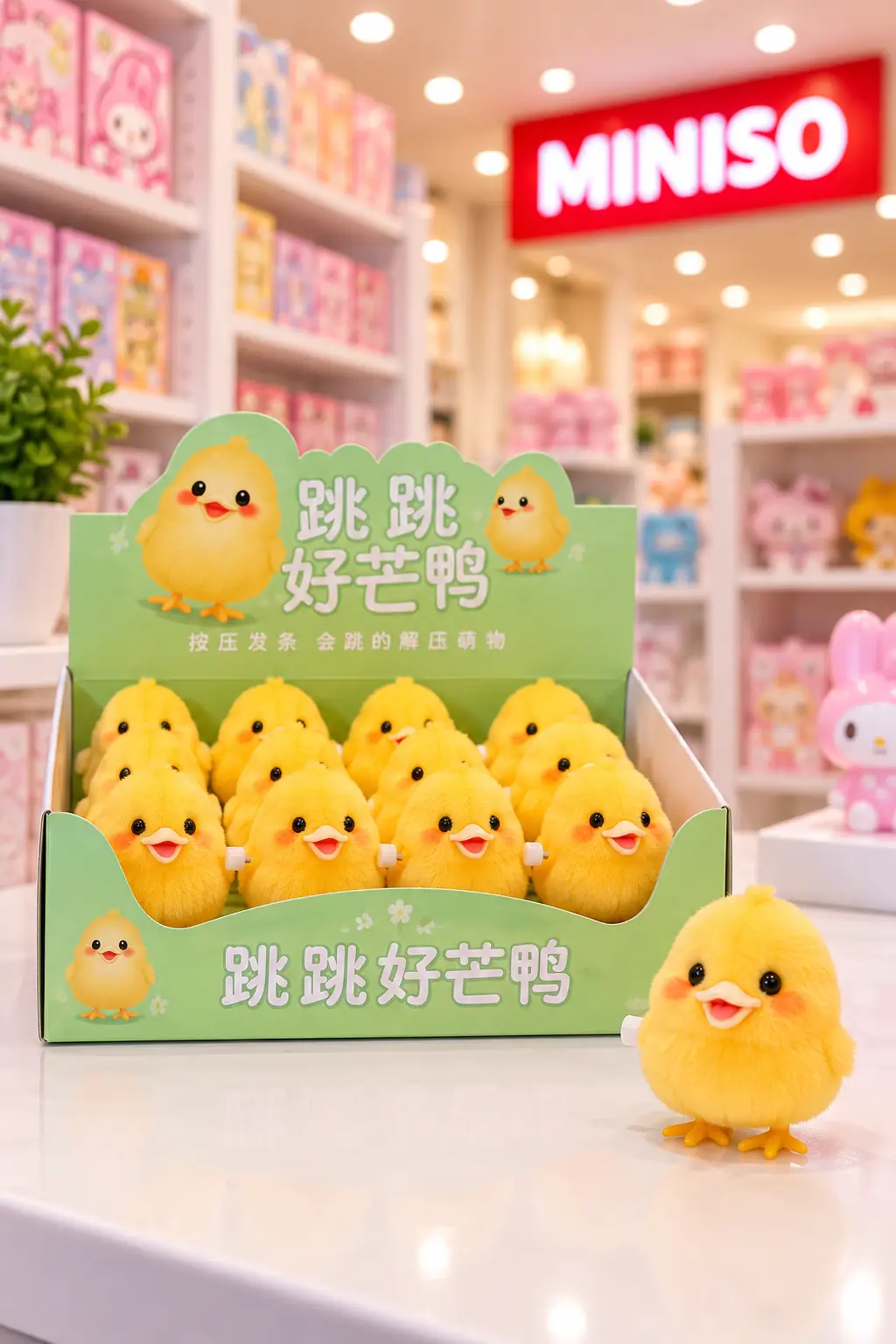 Miniso Lisanslı Civciv Figürlü Kurmalı Anahtarlık – Tek Adet Sevimli Oyuncak