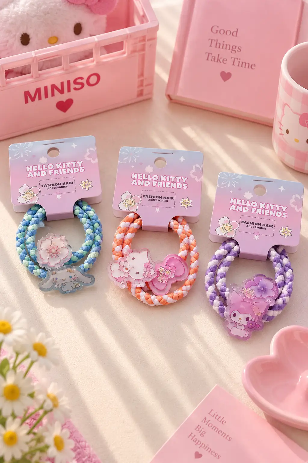 Hello Kitty Lisanslı Çiçek Dili Saç Tokası (2 Adet) – Şık & Esnek Tasarım