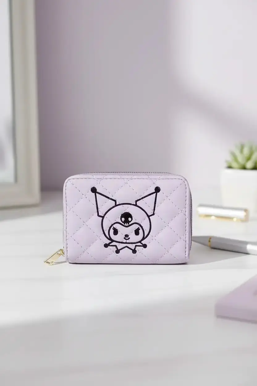 Sanrio Lisanslı Kuromi Sevimli Fermuarlı Kartlık Cüzdan 11 Cm