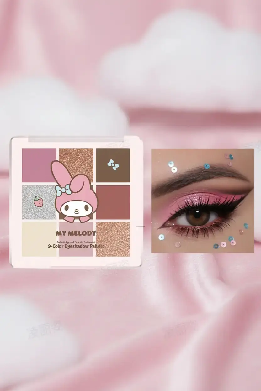 Sanrio Lisanslı My Melody Lisanslı 9 Renkli Far Paleti – 01 Pembe Tonları