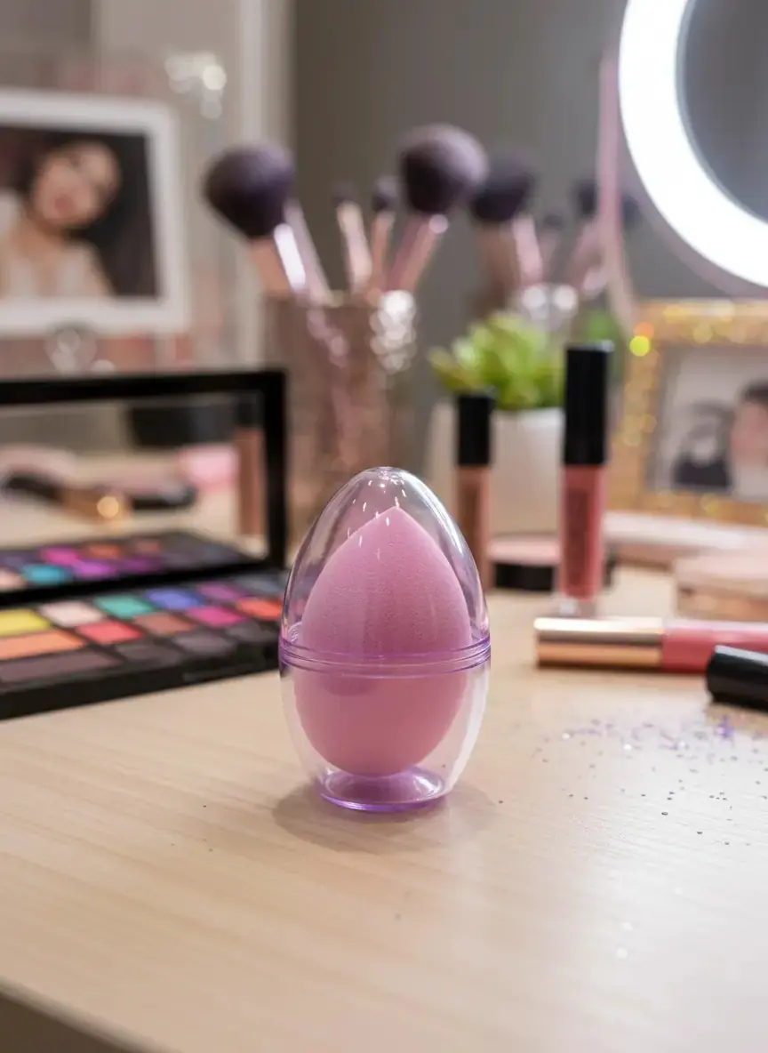 Miniso Lisanslı Yumurta Kapsüllü Makyaj Süngeri Mor – Pürüzsüz Uygulama Beauty Blender