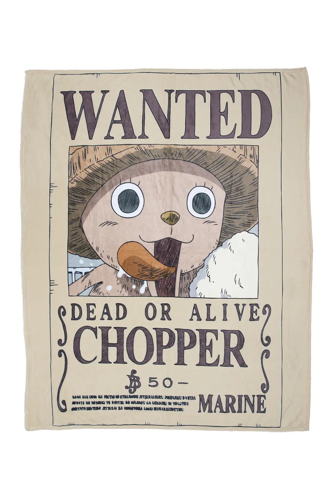 One Piece Lisanslı Chopper Ekstra Büyük Battaniye 152 x 127 cm – Yumuşak ve Konforlu