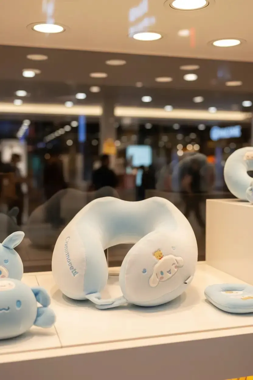 Sanrio Lisanslı Cinnamoroll Hafızalı Boyun Yastığı – Ergonomik Destekli Yumuşak Seyahat Yastığı