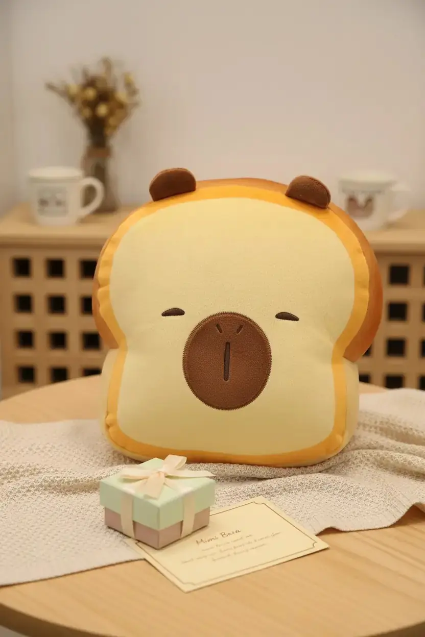 Miniso Lisanslı Pişirme Serisi Mimi Bara Dilim Ekmek Peluş Yastık 18 Cm – Yumuşacık