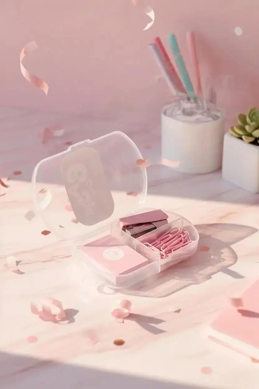 Miniso Lisanslı Basic Serisi Mini Zımba Seti – 1 Kutu Telli Pratik Evrak Düzenleyici