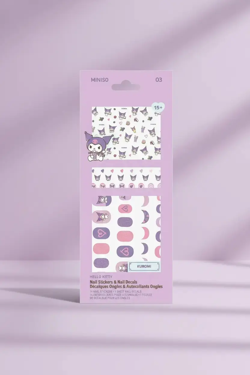 Sanrio Kuromi Lisanslı Tırnak Süsü Ve Çıkartma Seti (03) – Pratik Nail Art Sticker Ve Tırnak Aksesuarı 17,5 Cm