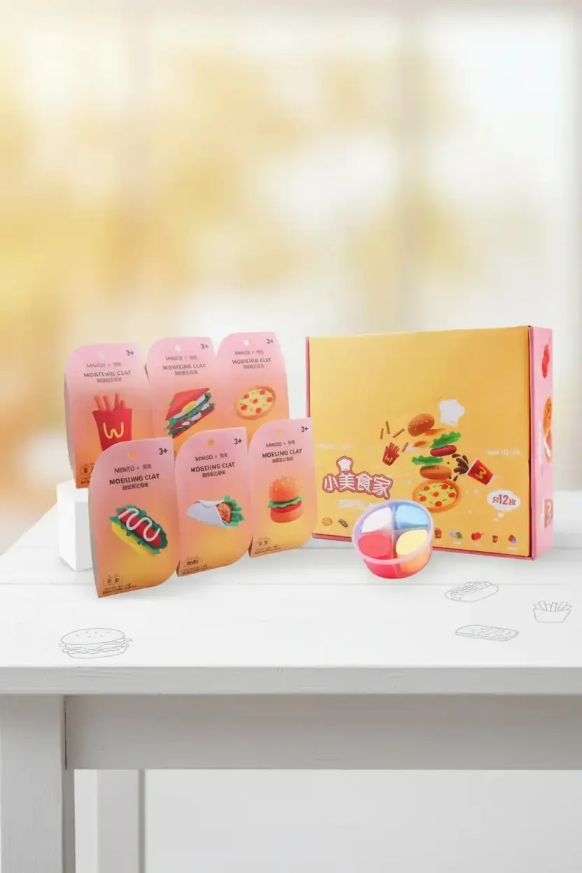 Miniso Lisanslı Açık Kil Serisi Küçük Aşçı – Eğitici Ve Renkli Yemek Temalı Oyun Seti 15,5 Cm