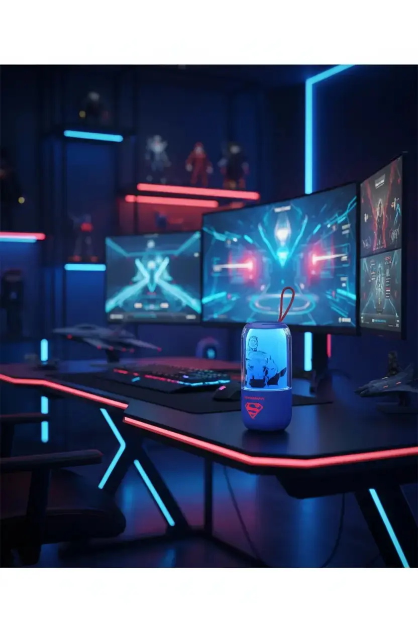 DC Lisanslı Superman RGB Işıklı Bluetooth Hoparlör IPX7 – Suya Dayanıklı Güçlü Ses 19 Cm