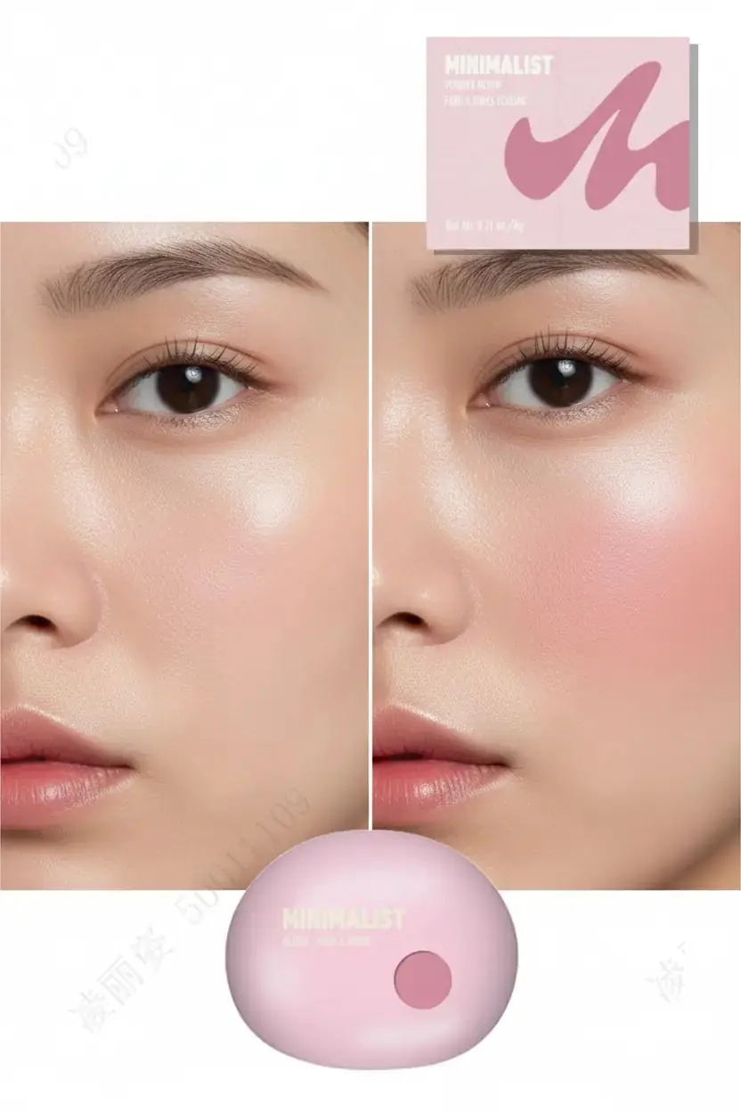 Miniso Lisanslı Minimalist Serisi Toz Allık No 07 - Pembe Bronz Tonlu ve Aynalı Kapaklı İpeksi Dokulu Toz Allık