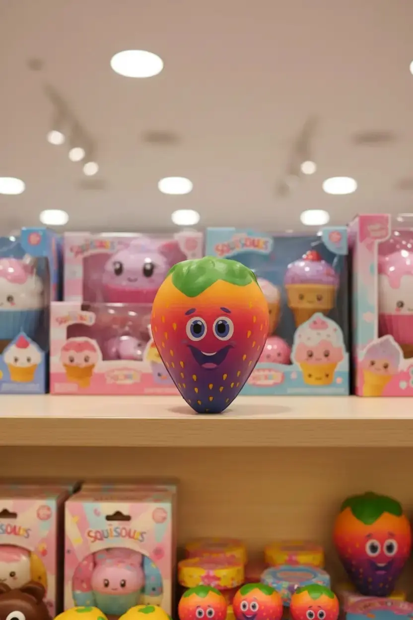 Tusi Squishy Çilek Oyuncak – Yumuşak Sıkılabilir Stres Köpük Oyuncak