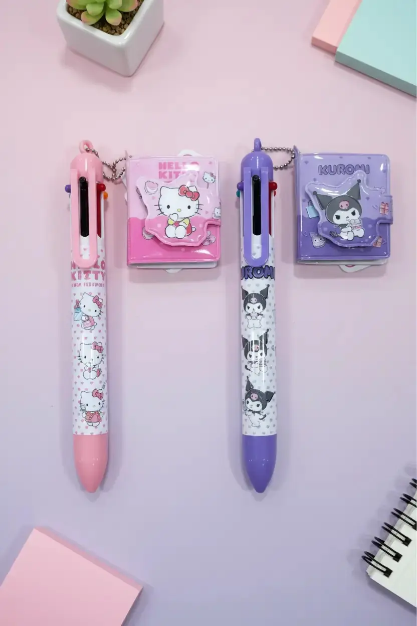 Timon Sanrio Lisanslı 6 Renkli Tükenmez Kalem – Kuromi Figürlü