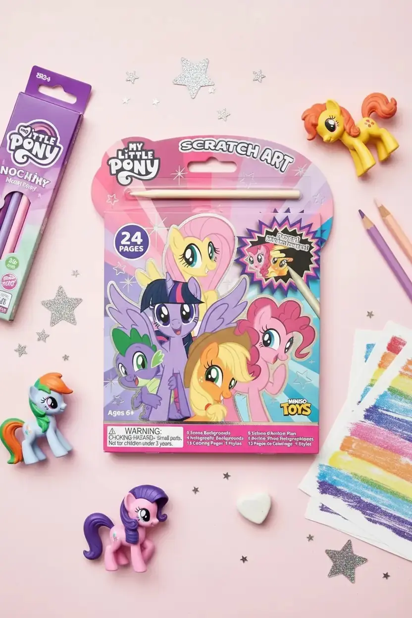 My Little Pony Lisanslı Kazıma ve Çizik Boyama Kitabı 24 Sayfa Aktivite Seti