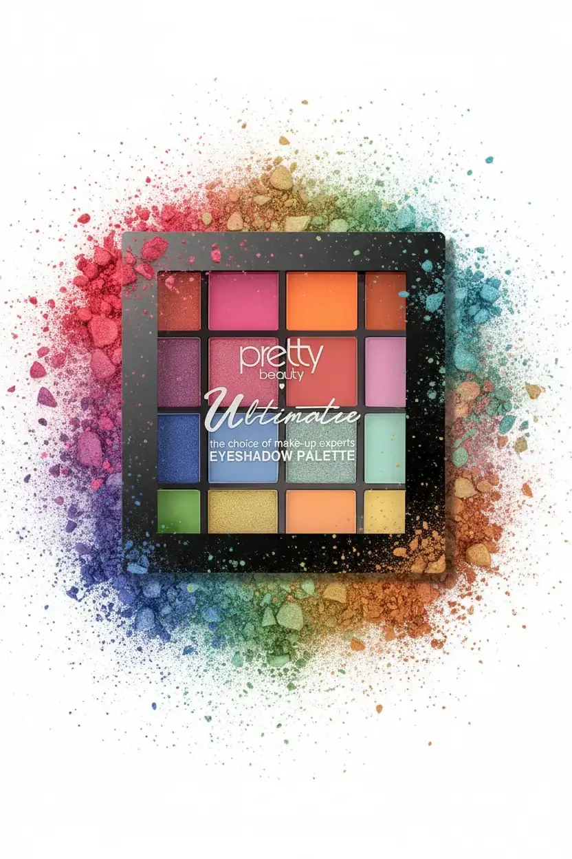 Pretty Beauty 16 Renk Far Paleti PB-182 – Yüksek Pigmentli ve Mat/Işıltılı