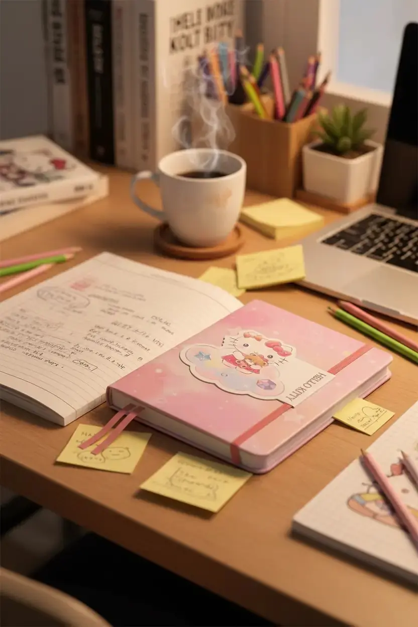 Sanrio Lisanslı Hello Kitty A5 Lastikli Ciltli Defter 80 Yaprak 14 CM