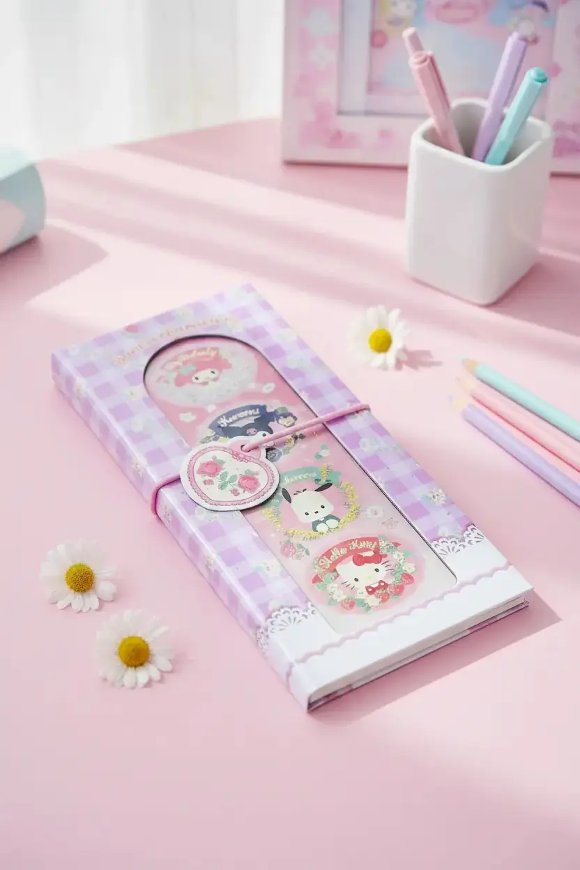 Sanrio Lisanslı Sert Kapak Not Defteri 80 Yaprak – Pembe Karakter Tasarım