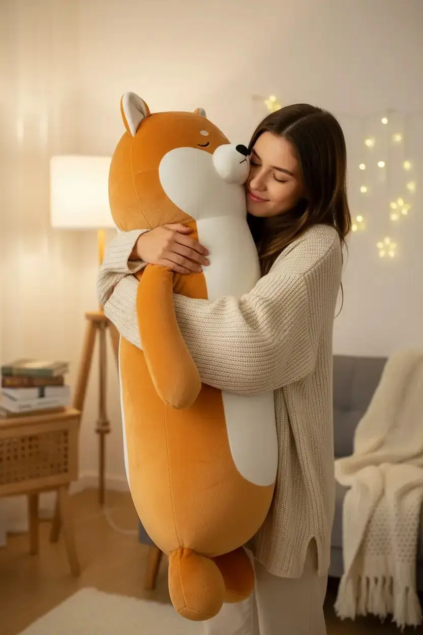 Miniso Lisanslı Dev Shiba Inu Peluş Oyuncak – Yumuşak Dokulu Dekoratif Uyku Arkadaşı 89 Cm