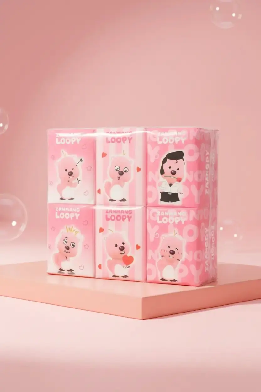 Zanmang Loopy Lisanslı Kokulu Kağıt Mendil 12 Paket – Her Pakette 7 Yaprak