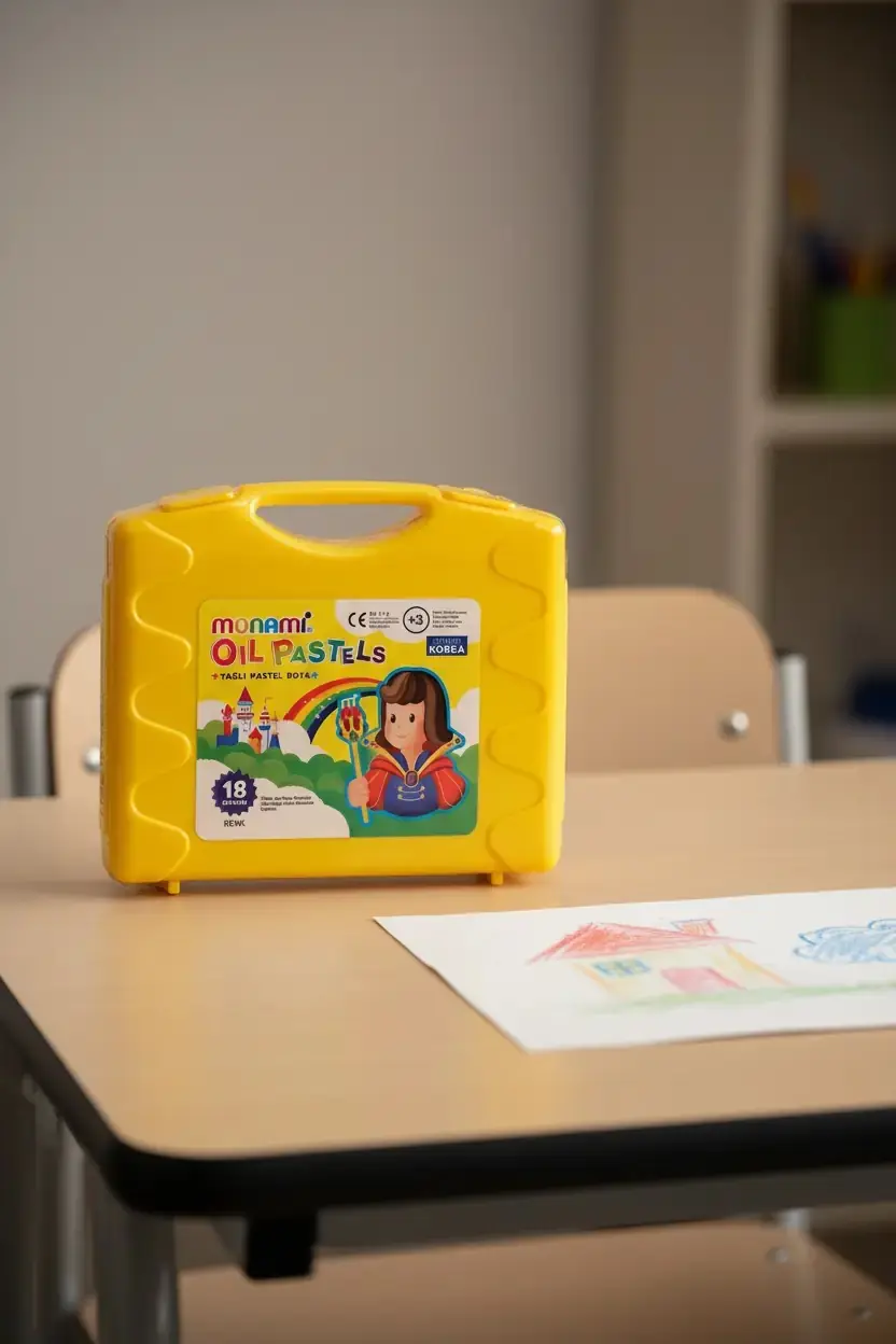 Monami Pastel Boya 18 Renk – Plastik Taşıma Kutulu Yağlı Pastel Seti