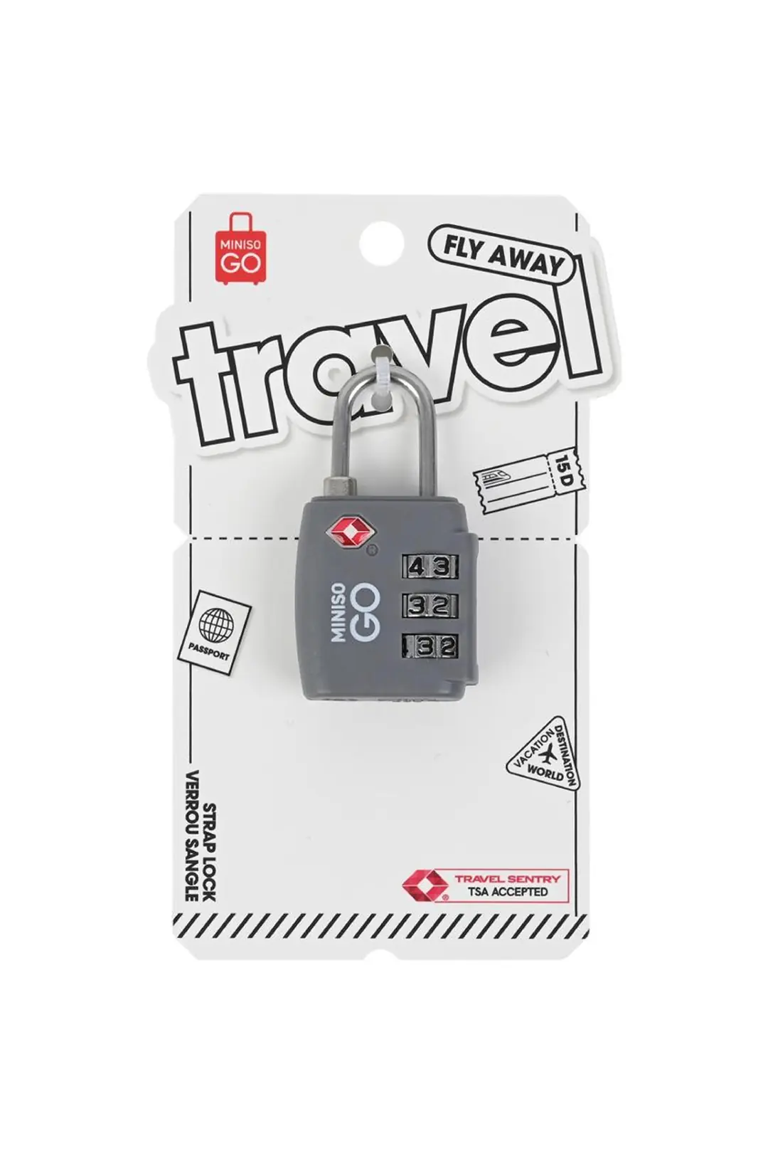 Miniso Go Serisi TSA Kilidi (Koyu Gri)