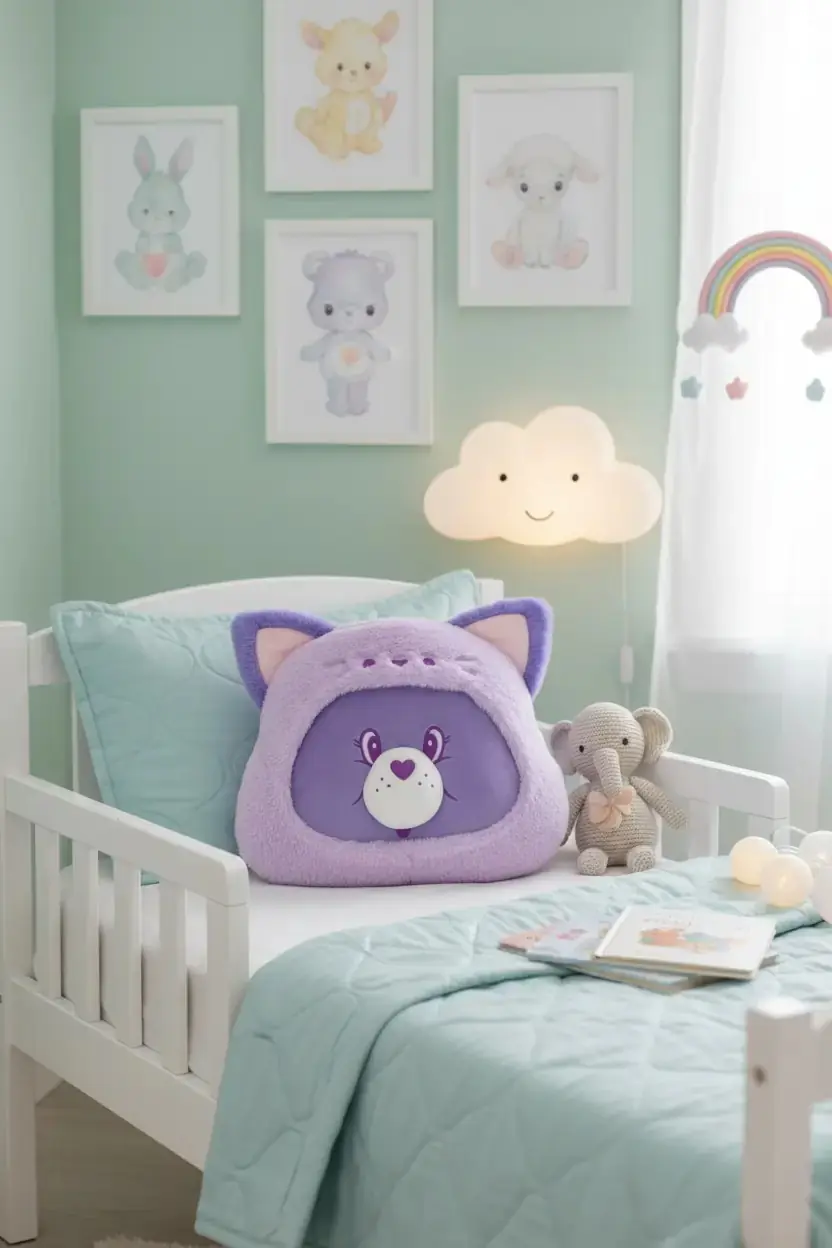 Care Bears Lisanslı Share Peluş Yastık 35 Cm – Kostümlü Baş Şekilli Dekoratif Minder