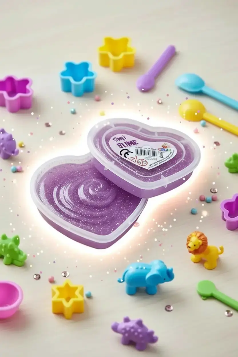 Sino Simli Slime Oyun Jeli 140 Gr – Kalp Kutulu Parlak Esnek Doku