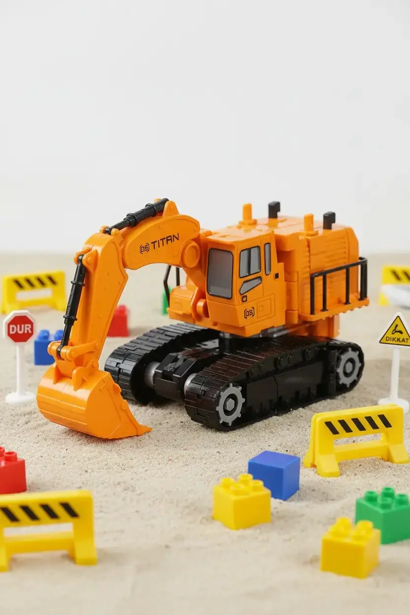 Miniso Lisanslı Robota Dönüşen Oyuncak Araba – Kepçe Kamyonu 21 Cm