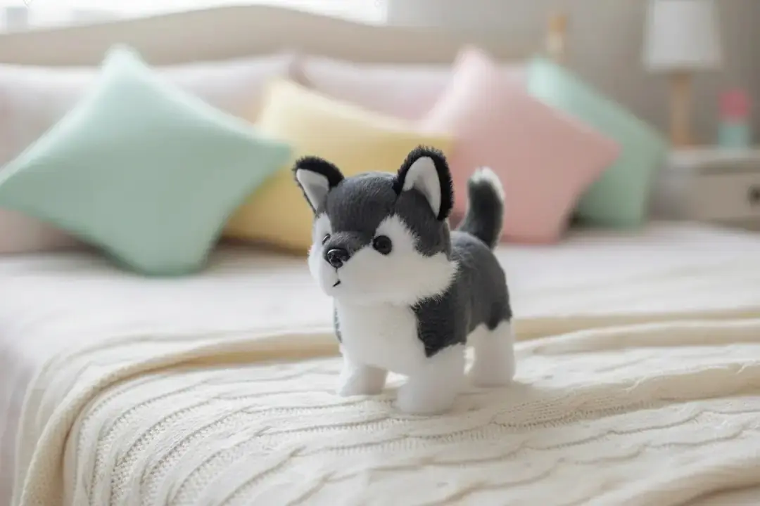 Miniso Lisanslı Yürüyen Elektrikli Peluş Oyuncak 18,5 Cm – Sesli Sallanan Kuyruklu İnteraktif
