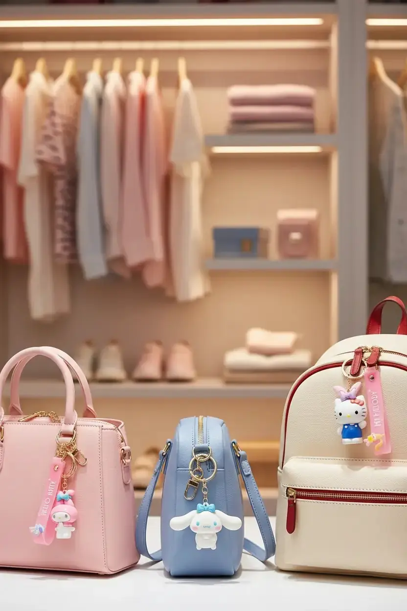 Sanrio Lisanslı Fiyonk Serisi Anahtarlık – Hello Kitty Cinnamoroll My Melody Figürlü Çanta Aksesuarı