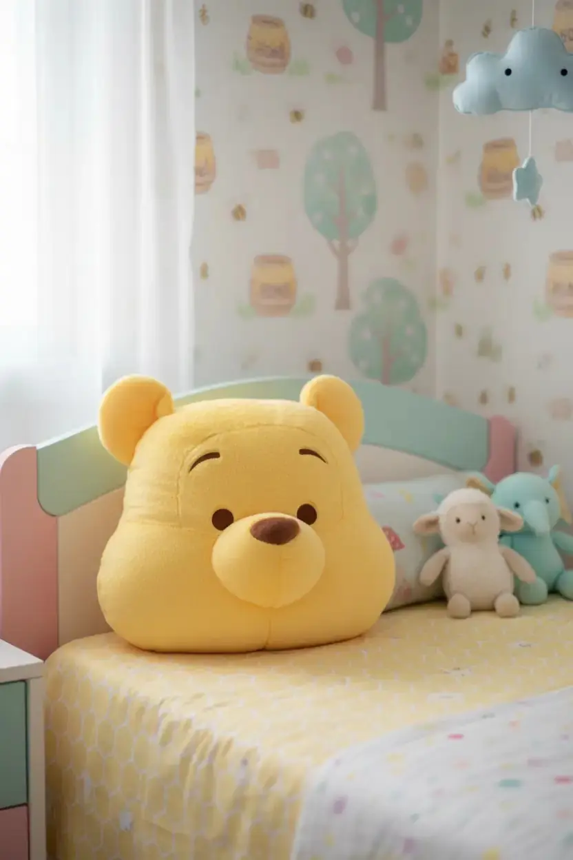 Disney Winnie The Pooh Lisanslı Büyük Peluş Yastık 48 Cm – Dekoratif Minder