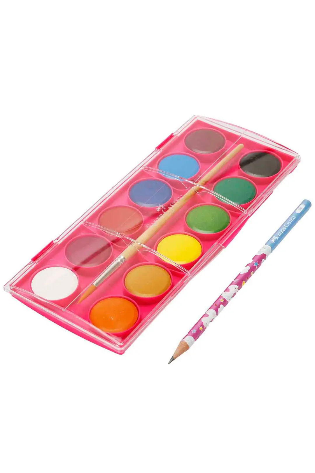 Faber-Castell Unicorn Büyük Boy Suluboya 12 Renk – Fırça ve Kalem Hediyeli